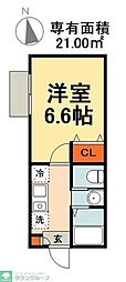 JR総武線 幕張本郷駅 徒歩16分の賃貸アパート 2階1Kの間取り