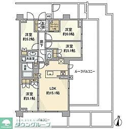 ヒルズグランデ稲毛パークフロント 4LDKの間取図画像