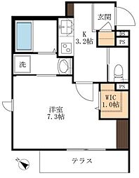 FreudeOsten 1Kの間取図画像