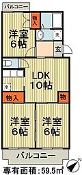 メゾン大日 3LDKの間取図画像