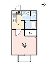 仮称)フェリオ葛城II-A 1Kの間取図画像