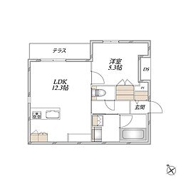 Maison Sarkland 1LDKの間取図画像