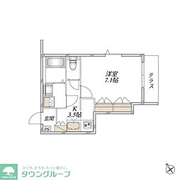 Maison Sarkland 1Kの間取図画像