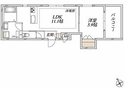 スカイメゾンYAWATA 1LDKの間取図画像