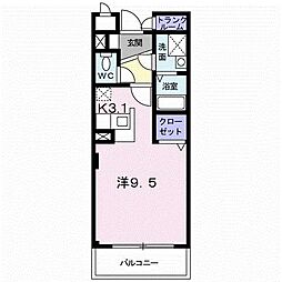 プライド ワンルームの間取図画像
