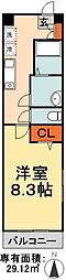タケフユビル 1Kの間取図画像