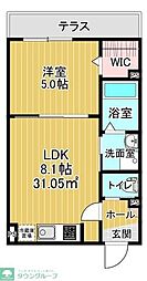 BR四街道 1LDKの間取図画像