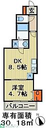 アンブラッセ要町 1DKの間取図画像