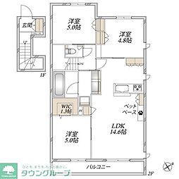 ピノコート 3LDKの間取図画像
