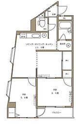 シーダーヒルズ都賀 2LDKの間取図画像
