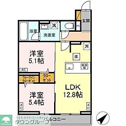 グランアジュール 2LDKの間取図画像