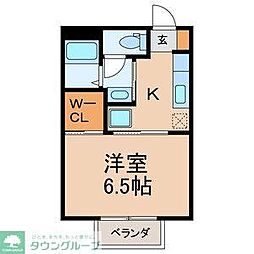 サンドエル 1Kの間取図画像