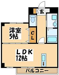 ヒルズＹ・Ｋ 4階1LDKの間取り