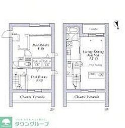 川崎市多摩区登戸マンション 2LDKの間取図画像