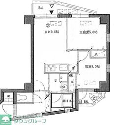 エストゥルース府中 2DKの間取図画像