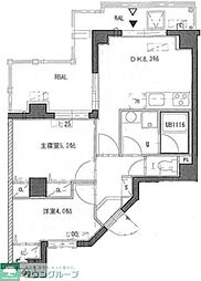 エストゥルース府中 2DKの間取図画像