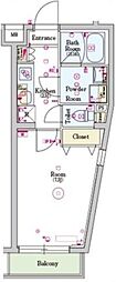 スカイコートグランデ成城 1Kの間取図画像