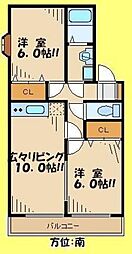 ブルーレイ 2LDKの間取図画像