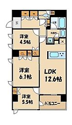 ガーデニエール砧レジデンス 3LDKの間取図画像