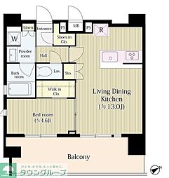 アジールコート桜上水 1LDKの間取図画像