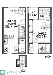 クラソ上北沢 1LDKの間取図画像