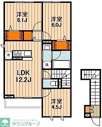 トリシア日新町 3LDKの間取図画像