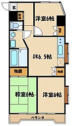 オークハイツ多摩 3DKの間取図画像