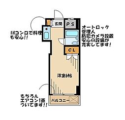 ハイムピア8 ワンルームの間取図画像