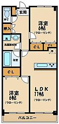 カッサフォルテ 2LDKの間取図画像