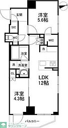 CRESTCOURT世田谷松原 2LDKの間取図画像