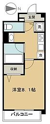 クティールM 1Kの間取図画像