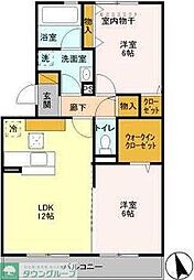 コモレビ大蔵G 2LDKの間取図画像