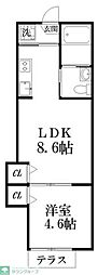 Aifort.国領 1LDKの間取図画像