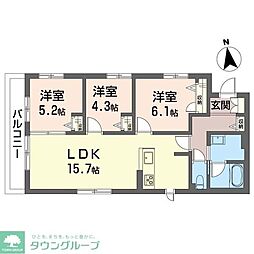 フィオーレ 3LDKの間取図画像