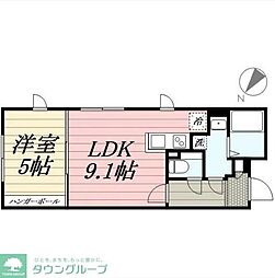 PASEO芦花公園 1DKの間取図画像
