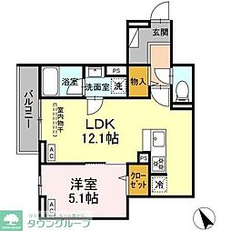 セレスティア桜上水 1LDKの間取図画像