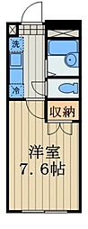 アンプルールフェール武蔵野 1Kの間取図画像