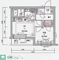 ARCOBALENO BUBAIGAWARA 1DKの間取図画像