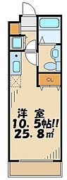 RESIDIA笹塚 ワンルームの間取図画像