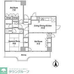 ベルエア調布 3LDKの間取図画像