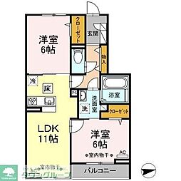 ベルフォート 2LDKの間取図画像
