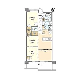 セレステラス調布ケ丘 3LDKの間取図画像