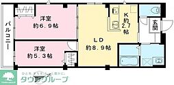 チェリッシュ 2LDKの間取図画像