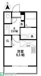 セジュール・アン 1Kの間取図画像