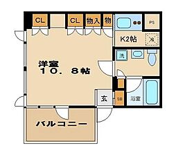 ガーデニエール砧レジデンス 1Kの間取図画像