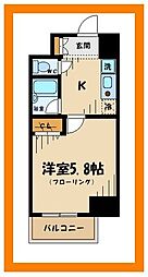 メゾン・ド・ピュア府中 ワンルームの間取図画像