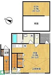 川崎市多摩区菅野戸呂アパート ワンルームの間取図画像