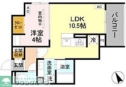 Asset-Court調布柴崎 1LDKの間取図画像