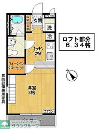 グリーンウッド 1Kの間取図画像