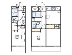 レオパレスプレシア 2DKの間取図画像